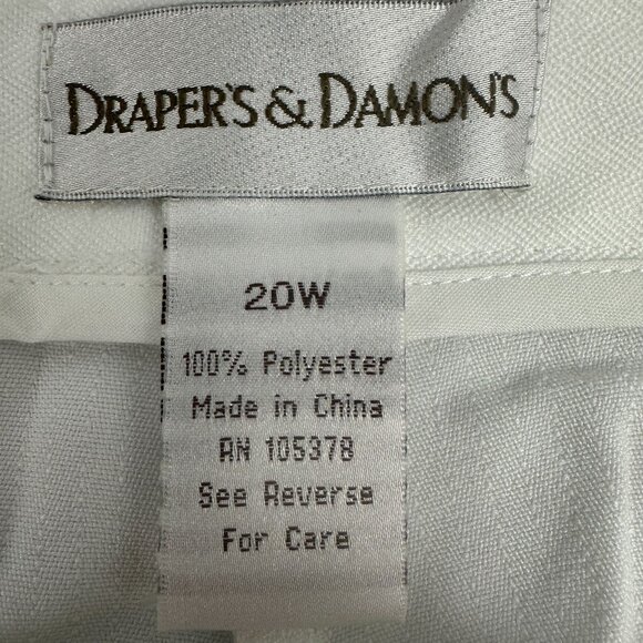 Drapers & Damons Womens White Polyester Pants Size 20W - Picture 3 of 6